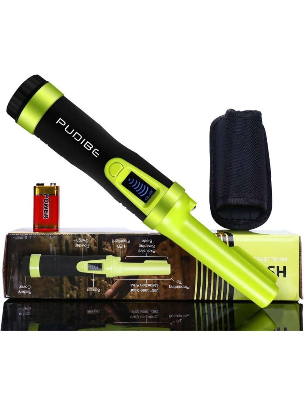 Fully Waterproof LCD Pinpointer Metal Detector - 360° Treasure Finder Probe for